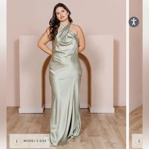 Revelry Bridesmaid Dress - Color: Silver Sage Satin - Size: 6 - Unopened & tags